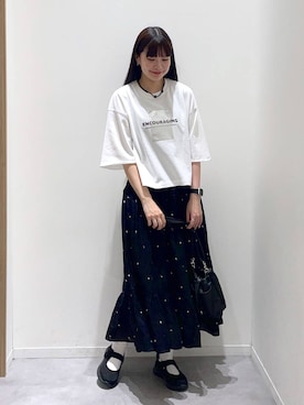 「GLOBAL WORK（グローバルワーク）のアイテム（スウェット）」を使った、ニカさん（レディース・164cm）の春コーディネート