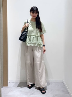 「GLOBAL WORK（グローバルワーク）のアソート三連ネックレス/495430（ネックレス、シルバー系）」を使った、ニカさんの夏コーディネート