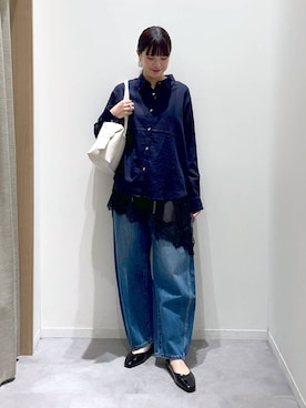 「GLOBAL WORK（グローバルワーク）のらくっション撥水フィットパンプス/135895（Pumps、ブラック系）」を使った、ニカさんの春コーディネート