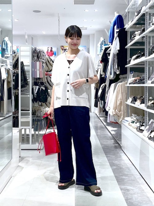 GLOBAL WORK 冷感デニムイージーパンツ【完売品】新品タグ付 GLOBAL WORK ジーンズ デニム デニムパンツ 冷感デニムイージー