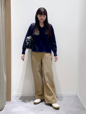 「GLOBAL WORK（グローバルワーク）のエアかるクラシックスニーカー/135751（Sneakers、ベージュ系）」を使った、ニカさんの春コーディネート