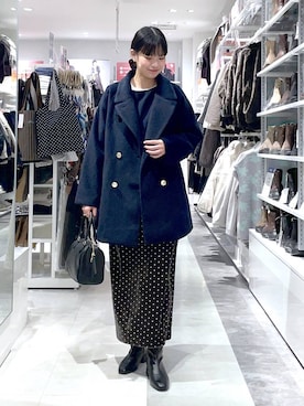 「GLOBAL WORK（グローバルワーク）のふわふわHugmeドルマンプルオーバー/595406（ニット/セーター）」を使った、西尾有加さん（レディース・164cm）の冬コーディネート