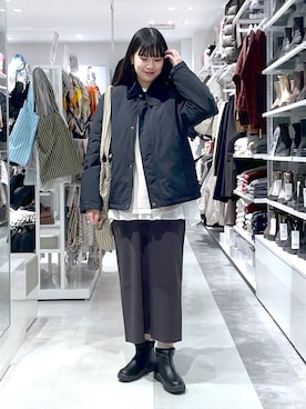 「アイテム（トートバッグ）」を使った、ニカさん（レディース・164cm・20代）の冬コーディネート