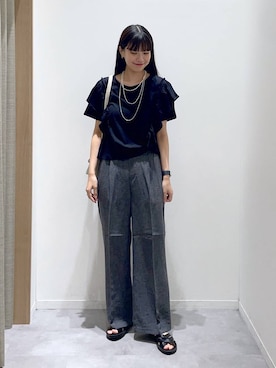 「GLOBAL WORK（グローバルワーク）のアソート三連ネックレス/495430（ネックレス、シルバー系）」を使った、ニカさんの夏コーディネート