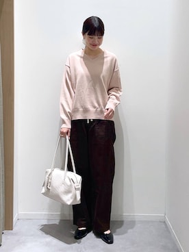 「GLOBAL WORK（グローバルワーク）のらくっション撥水フィットパンプス/135895（Pumps、ブラック系）」を使った、ニカさんの春コーディネート