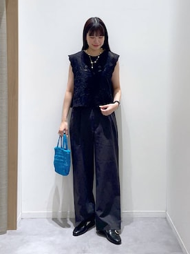 「GLOBAL WORK（グローバルワーク）のサイズ拡大/らくっション撥水2WAYローファー/131468（Loafers、ブラック系）」を使った、ニカさんの春コーディネート