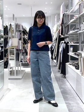 「アイテム（サングラス）」を使った、西尾有加さん（レディース・164cm）の秋コーディネート