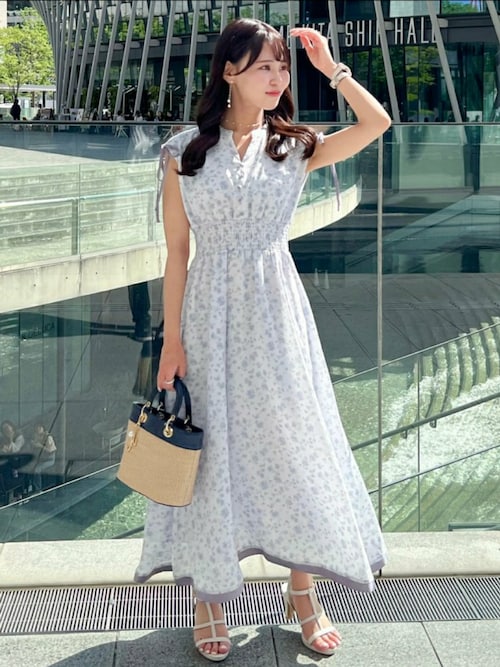 MISCH MASCH 2023春夏新作　アイビーフラワーワンピース薄紫色花柄M MISCH MASCH 2023春夏新作 アイビーフラワーワンピース薄紫色花