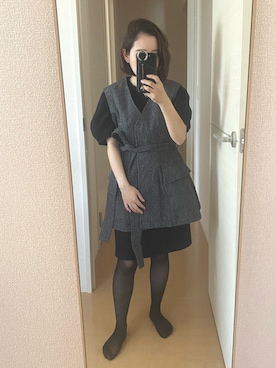 「CLANE（クラネ）のアイテム（ベスト）」を使った、iiiuiiiuiiiさん（レディース・142cm）の秋コーディネート