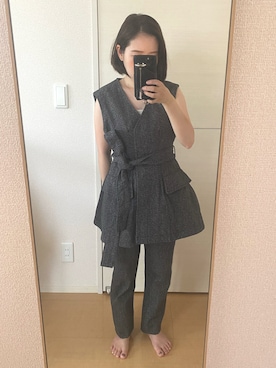 「CLANE（クラネ）のアイテム（ベスト）」を使った、iiiuiiiuiiiさん（レディース・142cm）の秋コーディネート