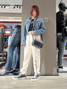 「秋先取りコーデ」｜「アイテム（スウェットパンツ）」を使った、HIROさん（レディース・150cm）の夏コーディネート