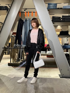「Tシャツ×デニム」｜「アイテム（ブルゾン）」を使った、HIROさん（レディース・150cm）の夏コーディネート