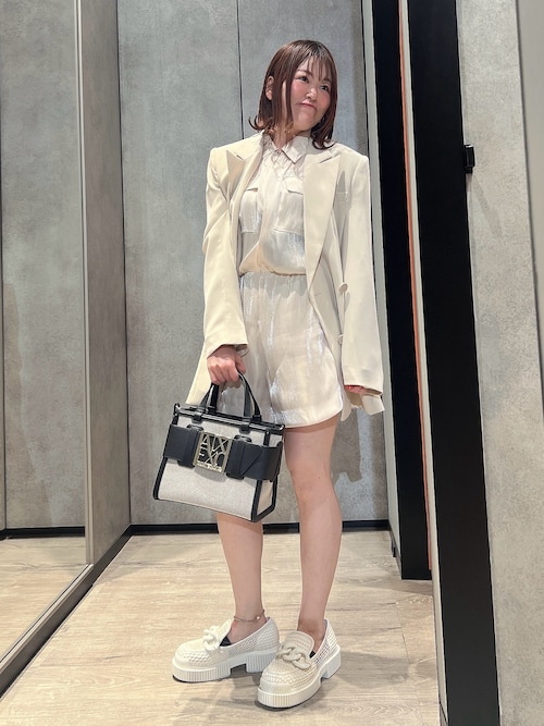 ■EMPORIO ARMANI■ベルベット ショートジャンプスーツ ALEXIA STAM サロペット オーバーオール Front Zip V Neck