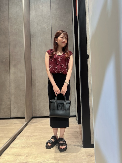 ブラウス シャツ 「A|X アルマーニ エクスチェンジ」ブロッサムプリント シフォンブラウス レディース ARMANI EXCHANGE（アルマーニエクスチェンジ）の「【A|X