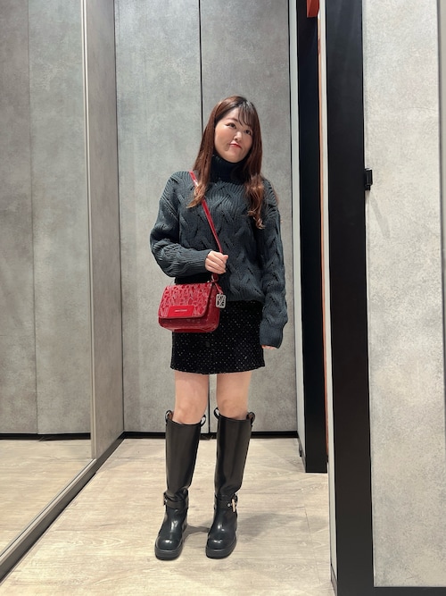 A|X アルマーニ エクスチェンジ】ストラス ブラックデニムスカート