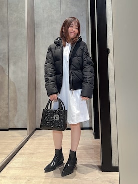 「ARMANI EXCHANGE（アルマーニエクスチェンジ）のアイテム（ダウンジャケット/コート）」を使った、HIROさん（レディース・150cm）の秋コーディネート