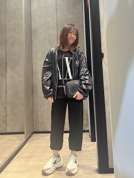 「ARMANI EXCHANGE（アルマーニエクスチェンジ）のアイテム（ナイロンジャケット）」を使った、HIROさん（レディース・150cm）の秋コーディネート
