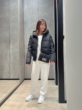 「ARMANI EXCHANGE（アルマーニエクスチェンジ）のアイテム（ダウンジャケット/コート）」を使った、HIROさん（レディース・150cm）の冬コーディネート