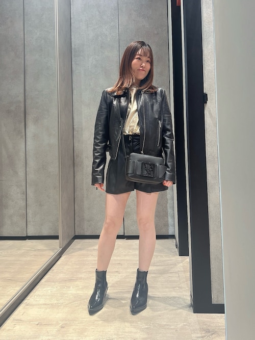 unique jewelry スエードショルダーバッグ（黒） undefined