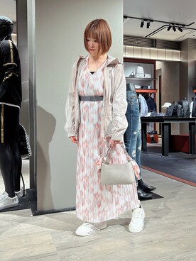 「ナイロンパーカー」｜「アイテム（ワンピース）」を使った、HIROさん（レディース・150cm）の春コーディネート