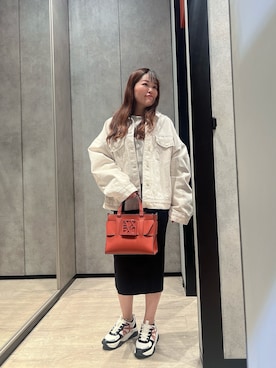 「アイテム（デニムジャケット）」を使った、HIROさん（レディース・150cm）の秋コーディネート