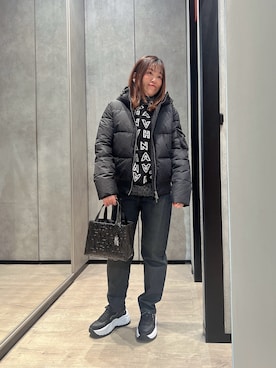 「ARMANI EXCHANGE（アルマーニエクスチェンジ）のアイテム（ダウンジャケット/コート）」を使った、HIROさん（レディース・150cm）の冬コーディネート