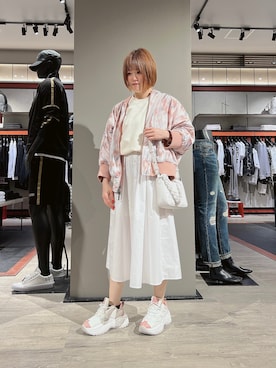 「ARMANI EXCHANGE（アルマーニエクスチェンジ）のアイテム（シャツワンピース）」を使った、HIROさん（レディース・150cm）の春コーディネート