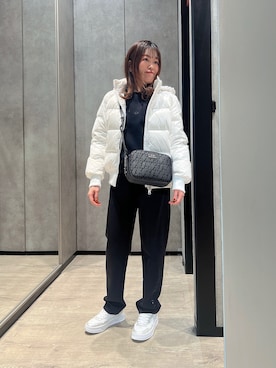 「ARMANI EXCHANGE（アルマーニエクスチェンジ）のアイテム（ダウンジャケット/コート）」を使った、HIROさん（レディース・150cm）の冬コーディネート