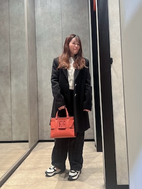 「アイテム（ハンドバッグ）」を使った、HIROさん（レディース・150cm）の秋コーディネート