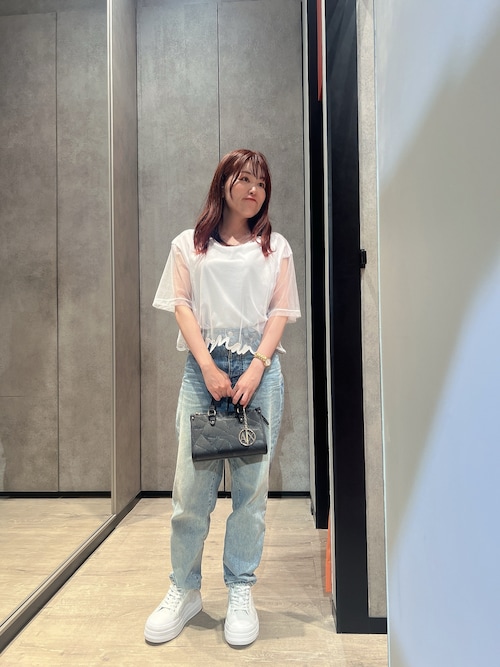 tシャツ 「A|X アルマーニ エクスチェンジ」シグネチャーロゴ メッシュレイヤード 半袖クルーネックTシャツ/CROPPED（EC限定カラー含） レ セール】【A|X アルマーニ エクスチェンジ】シグネチャーロゴ