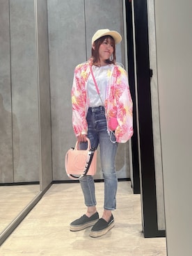 「ARMANI EXCHANGE（アルマーニエクスチェンジ）のアイテム（ナイロンジャケット）」を使った、HIROさん（レディース・150cm）の春コーディネート