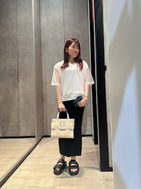「アイテム（Tシャツ/カットソー）」を使った、HIROさん（レディース・150cm）の夏コーディネート
