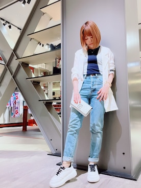 「ARMANI EXCHANGE（アルマーニエクスチェンジ）のアイテム（財布/小物、シルバー系）」を使った、HIROさん（レディース・150cm）の春コーディネート