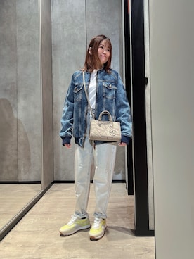 「AXchange」｜「アイテム（デニムジャケット）」を使った、HIROさん（レディース・150cm）の夏コーディネート