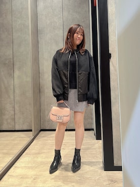 「ARMANI EXCHANGE（アルマーニエクスチェンジ）のアイテム（ブルゾン）」を使った、HIROさん（レディース・150cm）の秋コーディネート