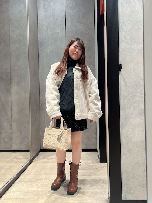 A|X アルマーニ エクスチェンジ】ストラス ブラックデニムスカート