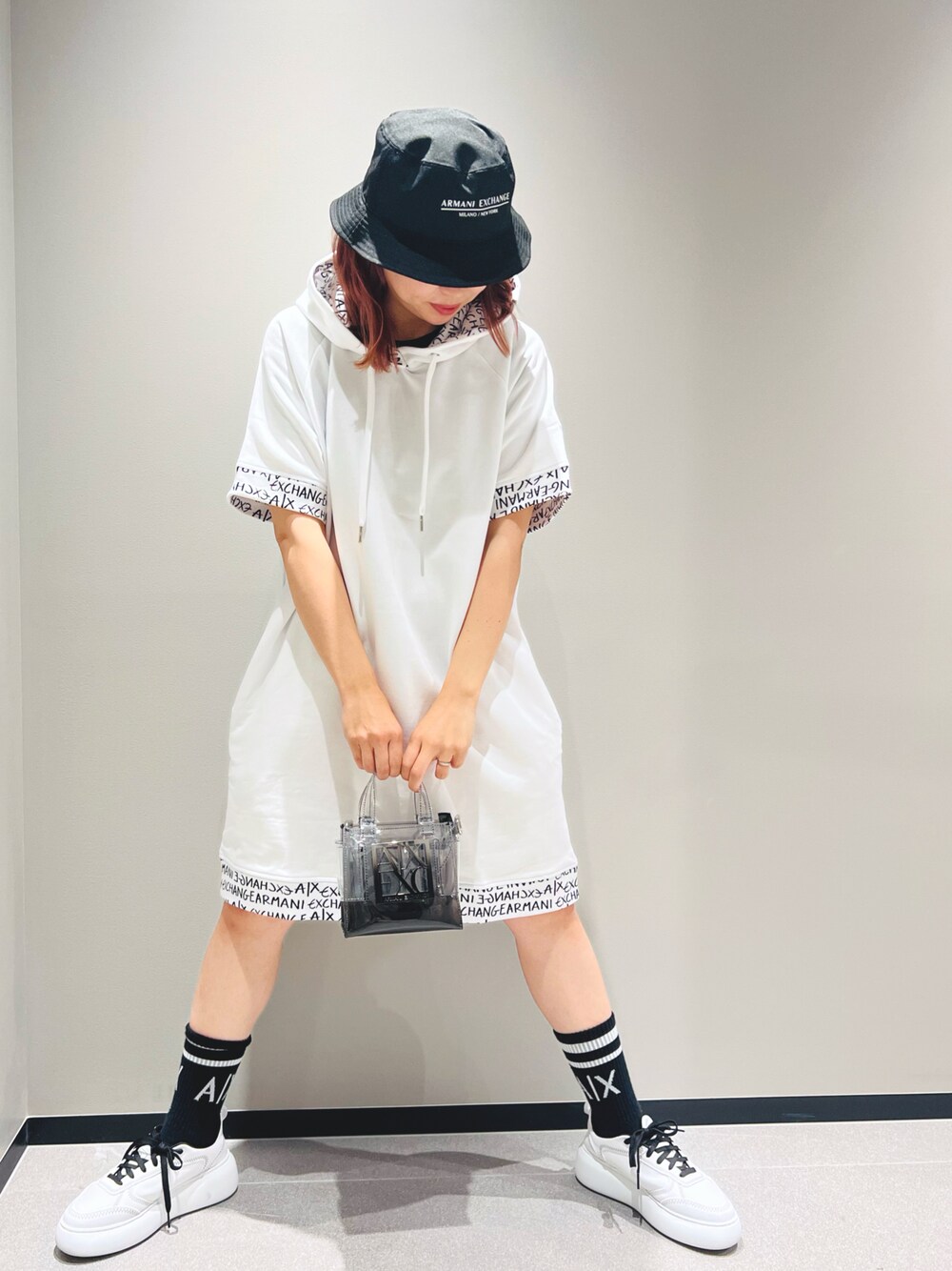 EMPORIO ARMANI　リネン ワンピース ３８　ブルー系　フレンチ Emporio Armani Sleeveless Pleated A-Line Midi Dress | Neiman