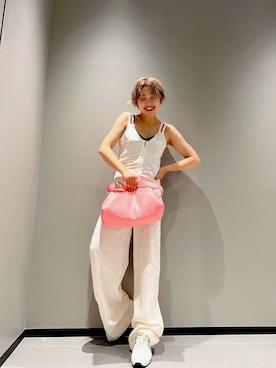 「オールホワイト」｜「アイテム（サロペット/オーバーオール）」を使った、Mazurun☺︎さん（レディース・160cm）の夏コーディネート