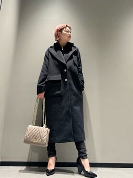 「ARMANI EXCHANGE（アルマーニエクスチェンジ）のアイテム（チェスターコート）」を使った、Mazurun☺︎さん（レディース・160cm）の秋コーディネート