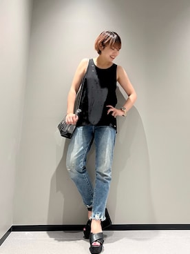 「ARMANI EXCHANGE（アルマーニエクスチェンジ）のAX5257（アナログ腕時計）」を使った、Mazurun☺︎さん（レディース・160cm）の夏コーディネート