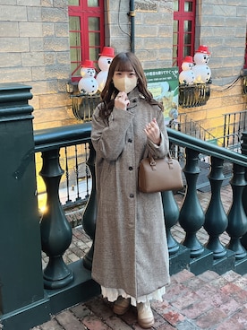 「服とコスメでなりたい自分に」｜「アイテム（その他アウター）」を使った、R I　   さん（レディース・154cm）の冬コーディネート