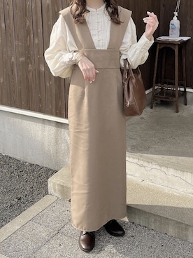 「アイテム（アナログ腕時計、ピンク系）」を使った、R I　   さん（レディース・154cm）の冬コーディネート