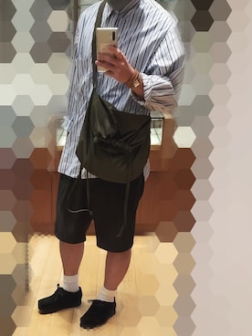 「Clarks（クラークス）の【CLARKS】WALABEE SHOES（モカシン/デッキシューズ、ブラック系）」を使った、しょうさん（メンズ・175cm）の秋コーディネート