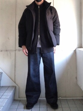 「WYM」｜「アイテム（モカシン/デッキシューズ）」を使った、🐾さん（メンズ・165cm）の冬コーディネート