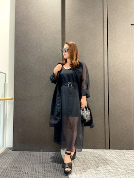 「armaniexchange」｜「アイテム（トレンチコート）」を使った、TANIchanさん（レディース・155cm）の春コーディネート