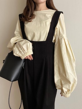 「JUNOAH（ジュノア）のアイテム（オールインワン・サロペット）」を使った、nanaさん（レディース・152cm）の秋コーディネート