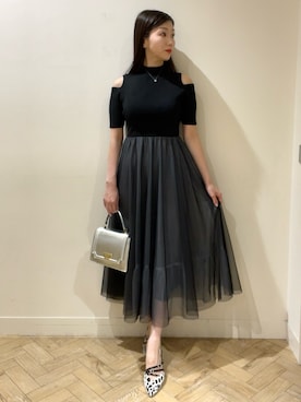 「MERCURYDUO（マーキュリーデュオ）のアイテム（シューズ）」を使った、金井祐子さん（レディース・162cm）の夏コーディネート