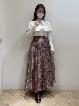 「MERCURYDUO（マーキュリーデュオ）のアイテム（キャミソール）」を使った、金井祐子さん（レディース・162cm）の秋コーディネート