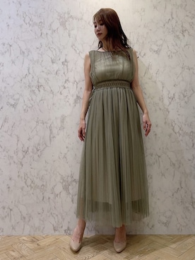 「MERCURYDUO（マーキュリーデュオ）のアイテム（キャミソール）」を使った、金井祐子さん（レディース・162cm）の夏コーディネート