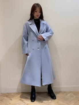 「カラーコート」｜「アイテム（チェスターコート）」を使った、金井祐子さん（レディース・162cm）の秋コーディネート